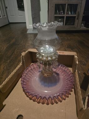 Antique Cranberry Boudoir Parlor Lamp